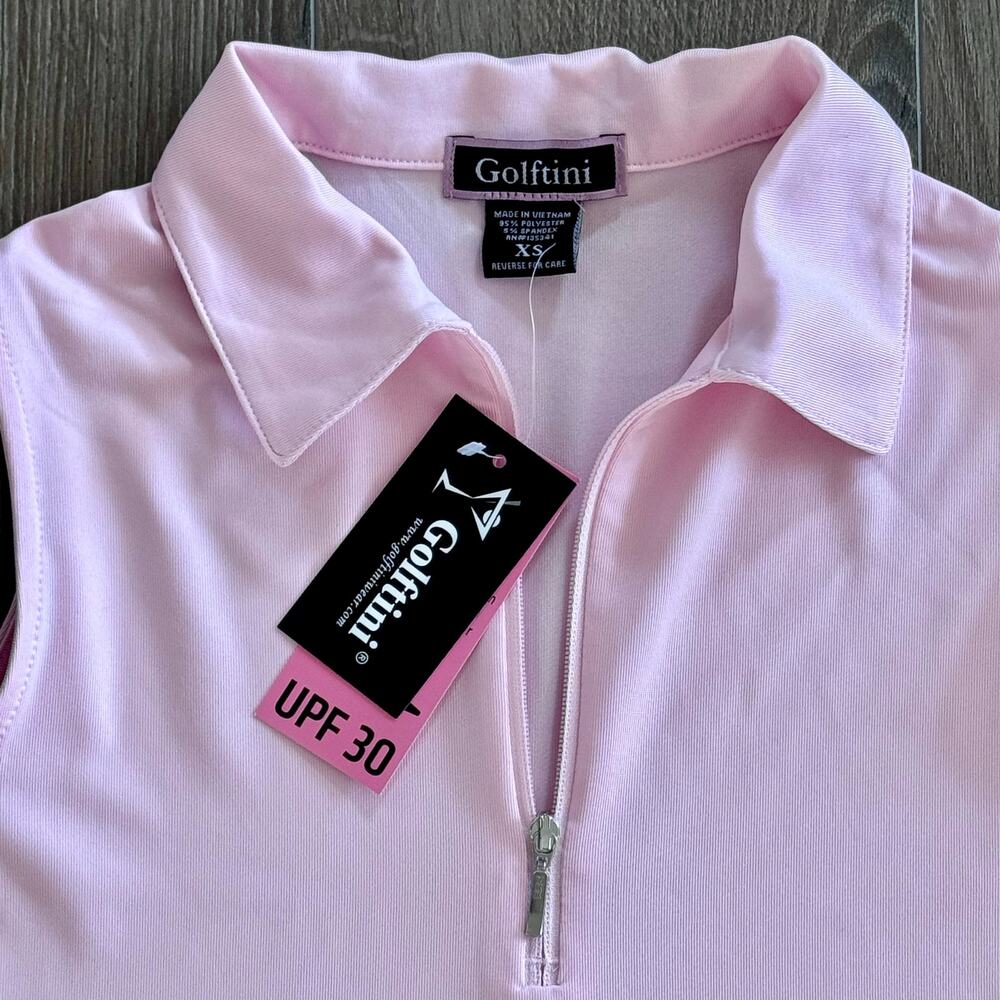 Golftini Sleeveless Golf Polo Shirt Tech Breathable UPF 1/4 Zip Women XS Pink - Picture 6 of 13